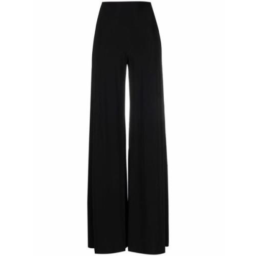 Zwarte hoge taille uitlopende broek Norma Kamali , Black , Dames