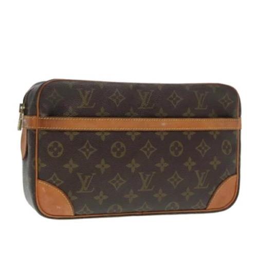 Pre-owned Canvas clutches Louis Vuitton Vintage , Brown , Dames