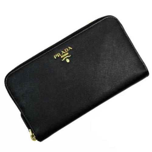 Pre-owned Leather wallets Prada Vintage , Black , Dames