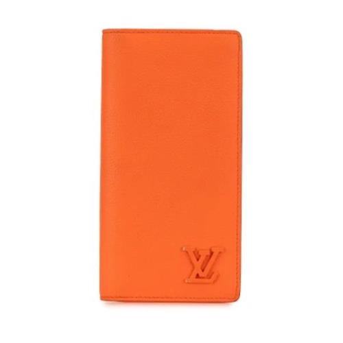 Pre-owned Leather wallets Louis Vuitton Vintage , Orange , Dames