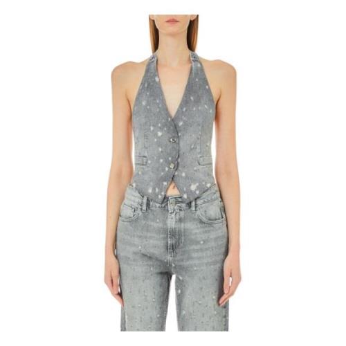 Denim Gilet Vest voor Vrouwen Liu Jo , Blue , Dames