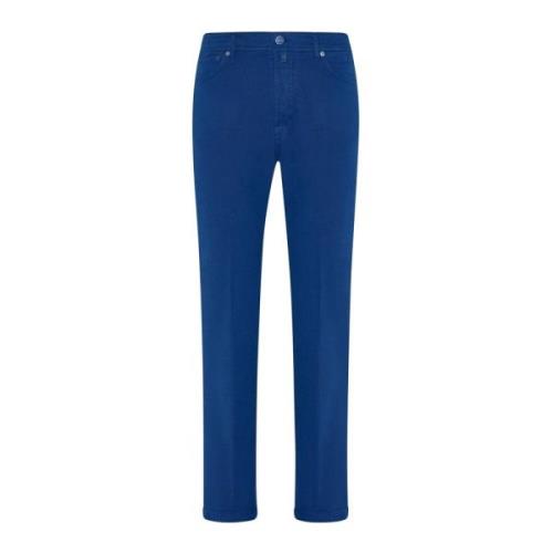 Slim Fit Katoen Denim Broek Kiton , Blue , Heren