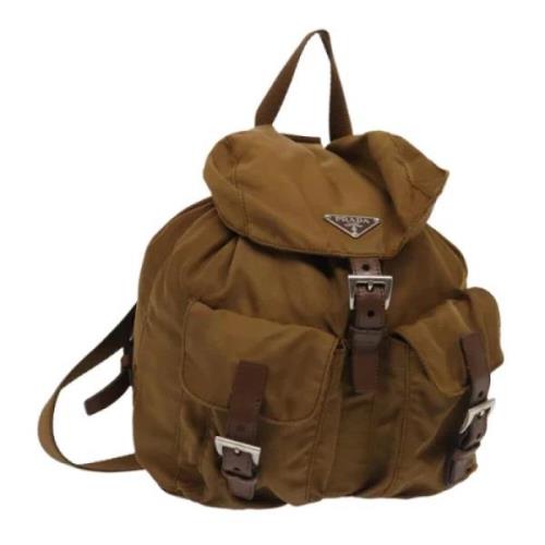 Pre-owned Nylon backpacks Prada Vintage , Brown , Dames