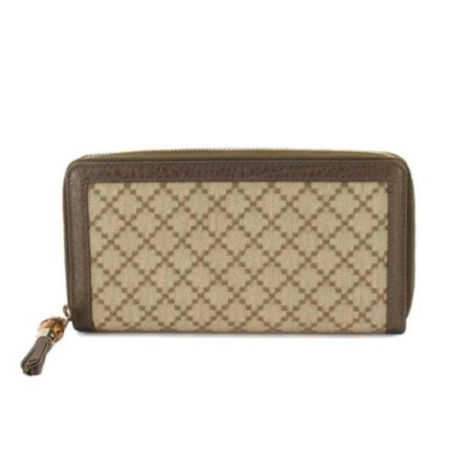 Pre-owned Leather wallets Gucci Vintage , Beige , Dames