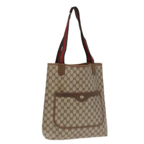 Pre-owned Leather totes Gucci Vintage , Beige , Dames