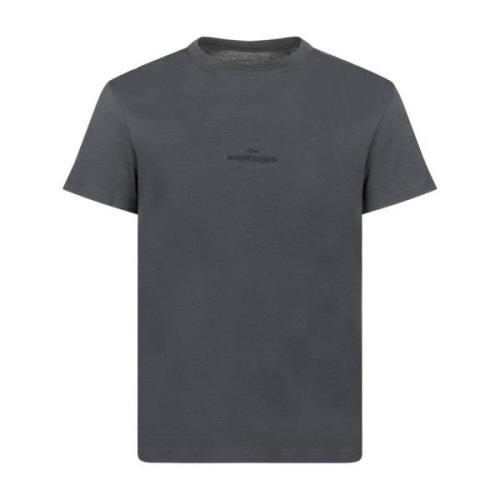 Donkergrijze T-shirt met geborduurd logo Maison Margiela , Gray , Here...