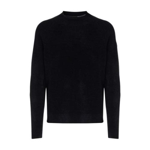 Velvet Round Knit Sweater RRD , Black , Heren