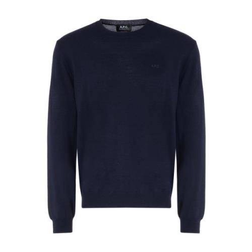 Matt Logo Trui A.p.c. , Blue , Heren