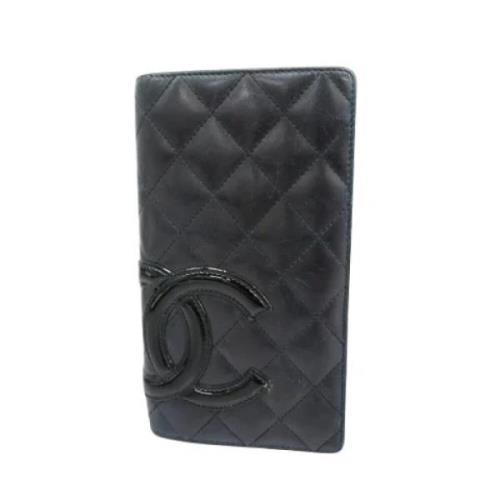 Pre-owned Leather wallets Chanel Vintage , Black , Dames