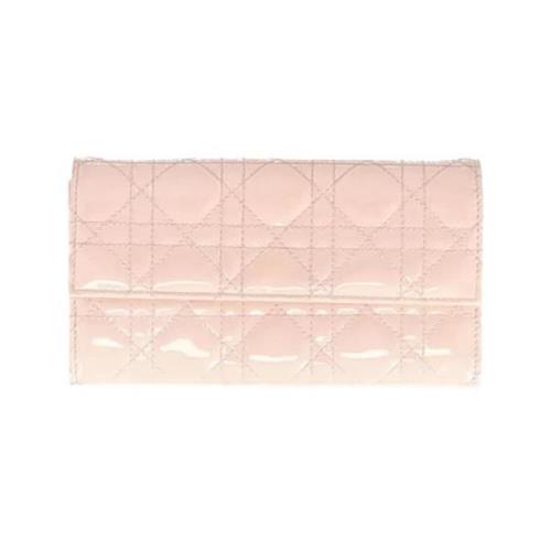 Pre-owned Leather wallets Dior Vintage , Pink , Dames