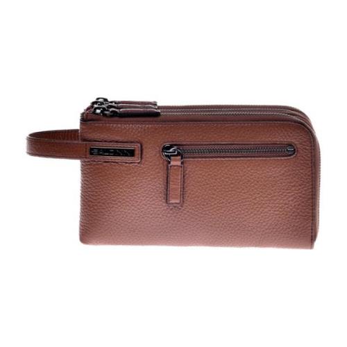 Wallet in tumbled leather Baldinini , Brown , Heren