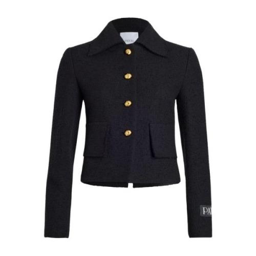 Zwart Tweed Jas Gouden Knopen Patou , Black , Dames