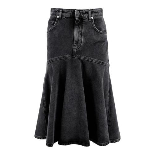 Denim Rok met Uitlopend Model en Vervaagd Effect Philosophy di Lorenzo...