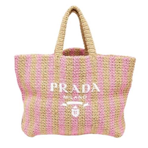 Pre-owned Raffia prada-bags Prada Vintage , Pink , Dames