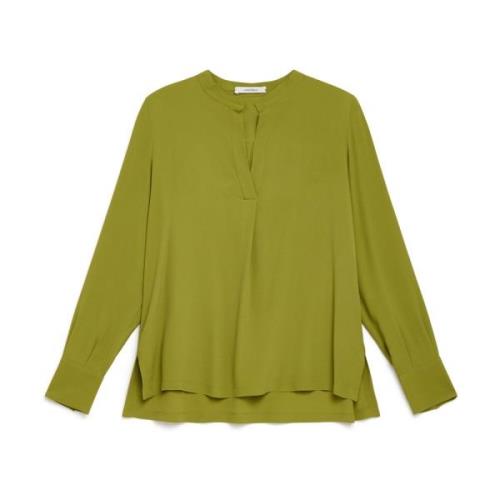 Fluid Crepe Blouse Maliparmi , Green , Dames