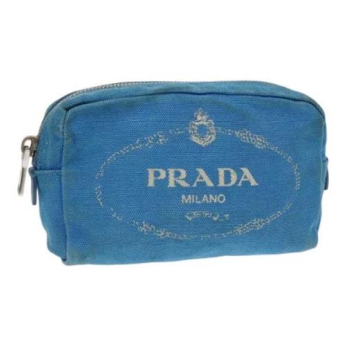 Pre-owned Canvas pouches Prada Vintage , Blue , Dames