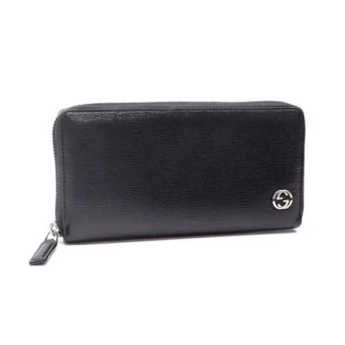 Pre-owned Leather wallets Gucci Vintage , Black , Dames