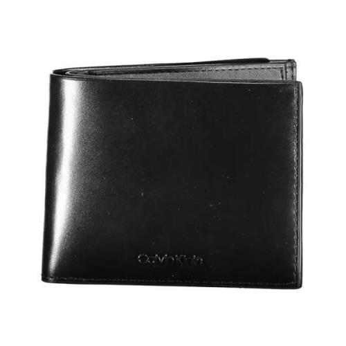 Zwarte Leren RFID-Blocking Portemonnee Calvin Klein , Black , Heren