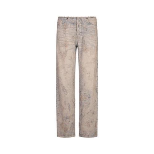 Blauwe Losse Jeans met Vernietigingseffecten Diesel , Blue , Dames