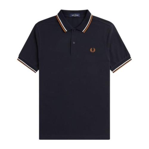 Piqué Polo M3600 Dubbele Streep Fred Perry , Blue , Heren