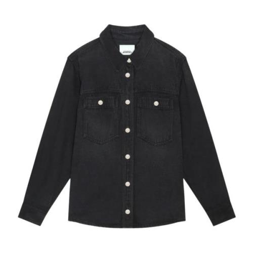 Casual Gestreept Overhemd voor Mannen Isabel Marant , Black , Dames