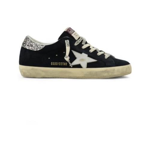 Zwarte Glitter Sneakers Golden Goose , Blue , Dames