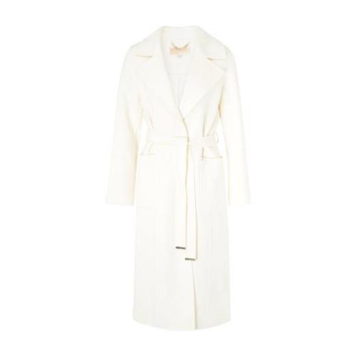 Lange witte jas van wolmix Michael Kors , White , Dames