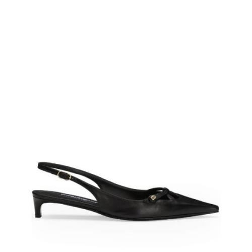 Zwarte DNA Loafer met Gouden Logo Dolce & Gabbana , Black , Dames