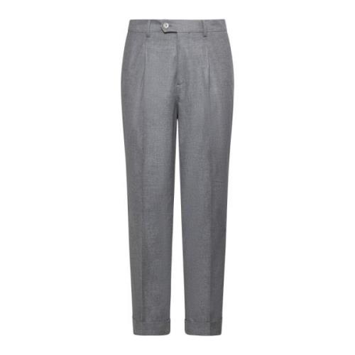 Grijze Broek Elegante Stijl Brunello Cucinelli , Gray , Heren