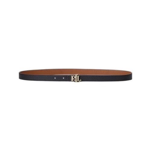 Omkeerbare Leren Riem voor Vrouwen Ralph Lauren , Black , Dames