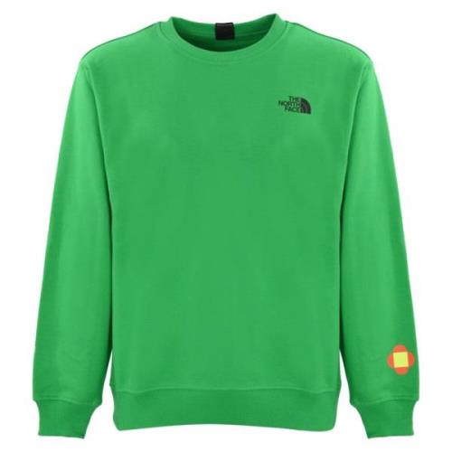 Groene Katoenen Trui Lange Mouw Ribdetails The North Face , Green , He...