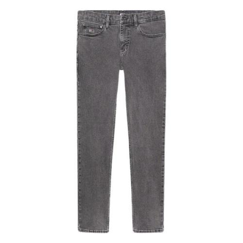 Grijze Slim Fit Jeans met Geborduurd Logo Tommy Hilfiger , Gray , Here...