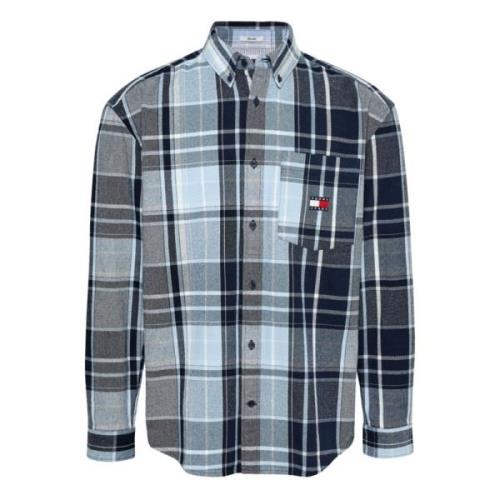 Blauwe Button-Down Overhemden Tommy Hilfiger , Multicolor , Heren