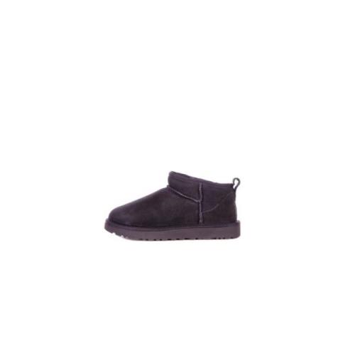 Zwarte Bontlaarzen met Rubberen Zool UGG , Black , Dames