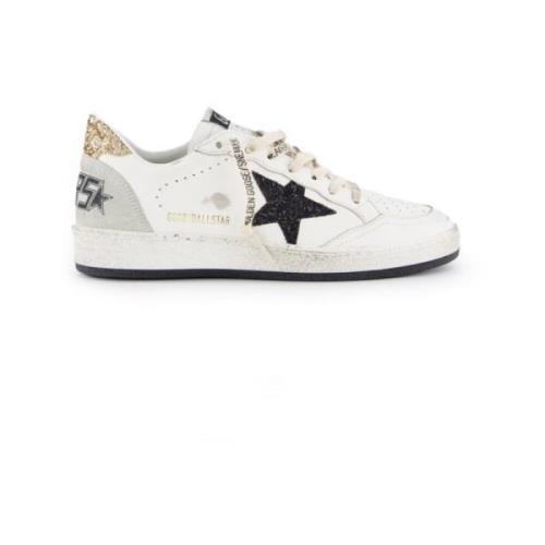 Glitter Ster Witte Sneakers Golden Goose , White , Dames