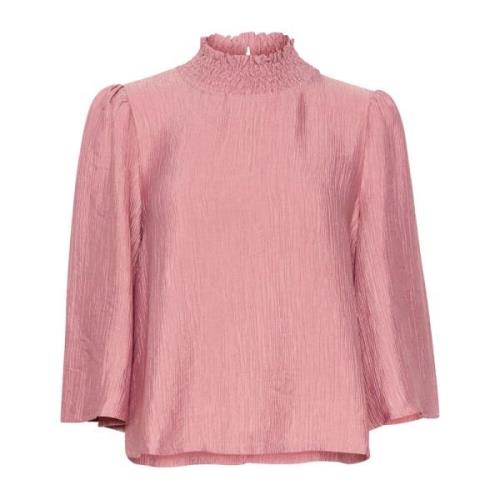 Vrouwelijke Blouse met ¾ Mouwen Kaffe , Pink , Dames