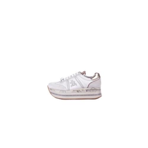 Witte Sneakers met Suède Details Premiata , White , Dames