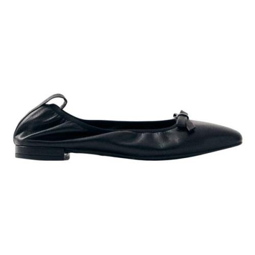 Freya Zwarte Leren Ballet Flats Alohas , Black , Dames