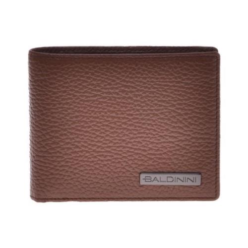 Wallet in tumbled leather Baldinini , Brown , Heren