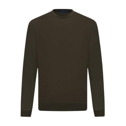 Luxe Wol Crew Neck Sweater Kiton , Green , Heren