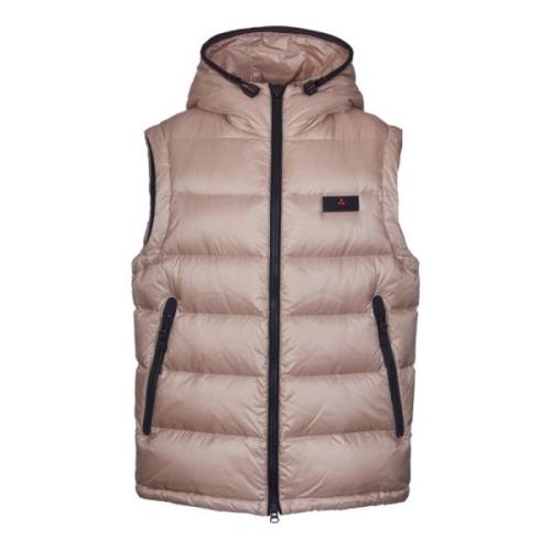 Beige Ripstop Nylon Hooded Vest Peuterey , Beige , Heren