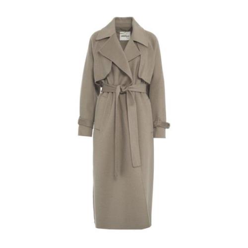 Klassieke Wollen Trenchcoat Ottod'Ame , Gray , Dames