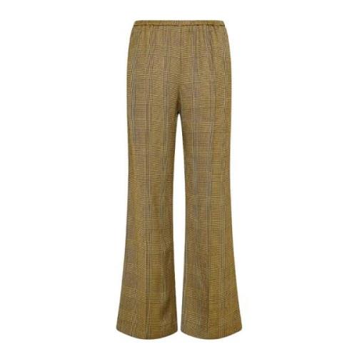 Wijde Geruite Broek Bruin Forte Forte , Brown , Dames