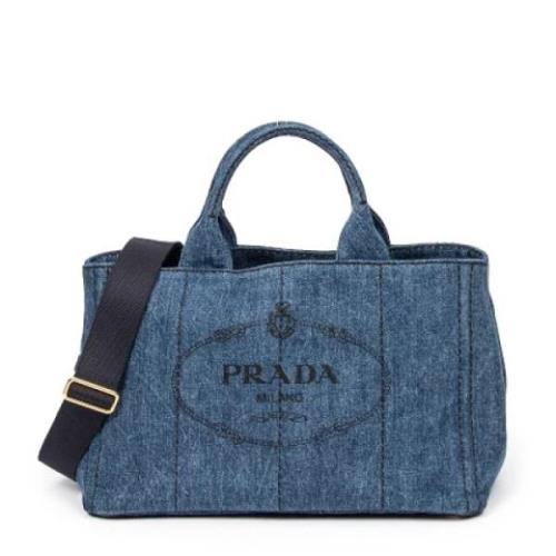 Pre-owned Canvas totes Prada Vintage , Blue , Dames