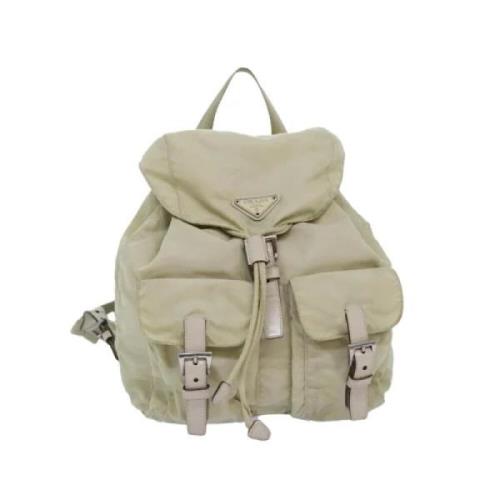 Pre-owned Nylon backpacks Prada Vintage , Beige , Dames