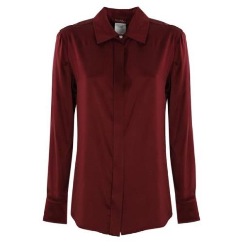 Zijden Klassieke Blouse Rood Lange Mouwen Max Mara Studio , Red , Dame...