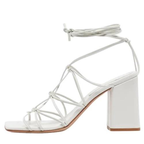 Pre-owned Leather sandals Gianvito Rossi Pre-owned , White , Dames