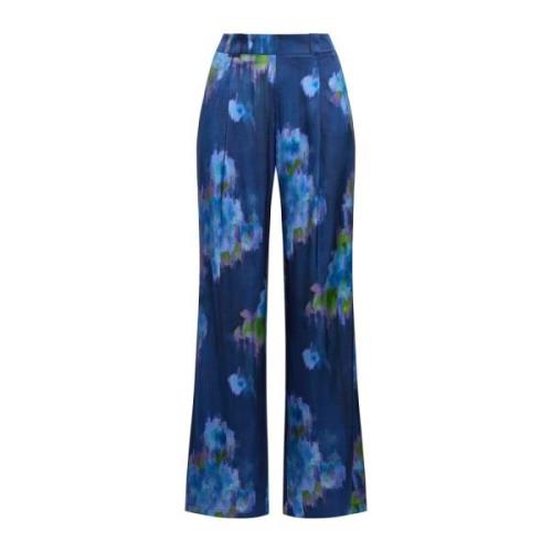 Zijdeachtige Boeket Broek Maliparmi , Blue , Dames