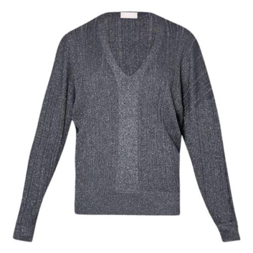 Antraciet trui met Lurex detail Liu Jo , Gray , Dames