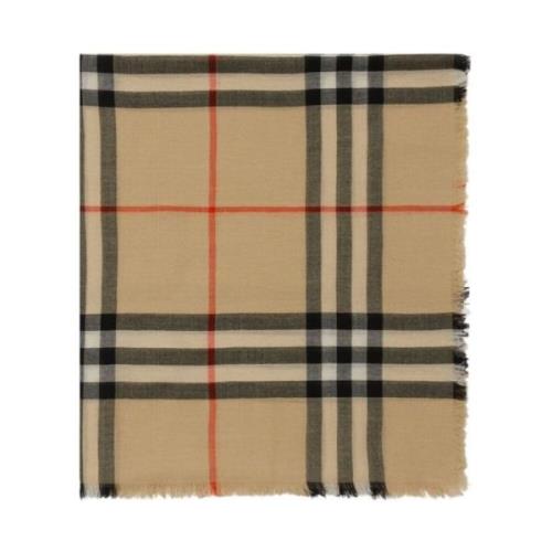 Vintage Check Wollen Sjaal Burberry , Beige , Dames